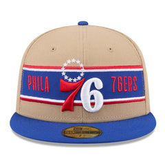 Philadelphia 76ers 2024 NBA Draft 59FIFTY Fitted Hat - Tan/Royal shop