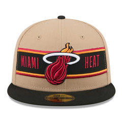 Miami Heat 2024 NBA Draft 59FIFTY Fitted Hat - Tan/Black on sale