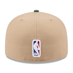 Milwaukee Bucks 2024 NBA Draft 59FIFTY Fitted Hat - Tan/Hunter Green on sale