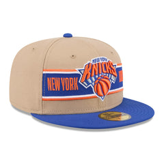 New York Knicks 2024 NBA Draft 59FIFTY Fitted Hat - Tan/Blue discount