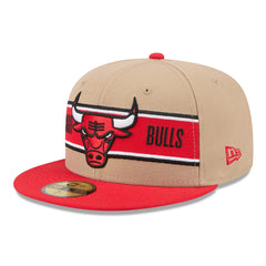 Chicago Bulls 2024 NBA Draft 59FIFTY Fitted Hat - Tan/Red for sale