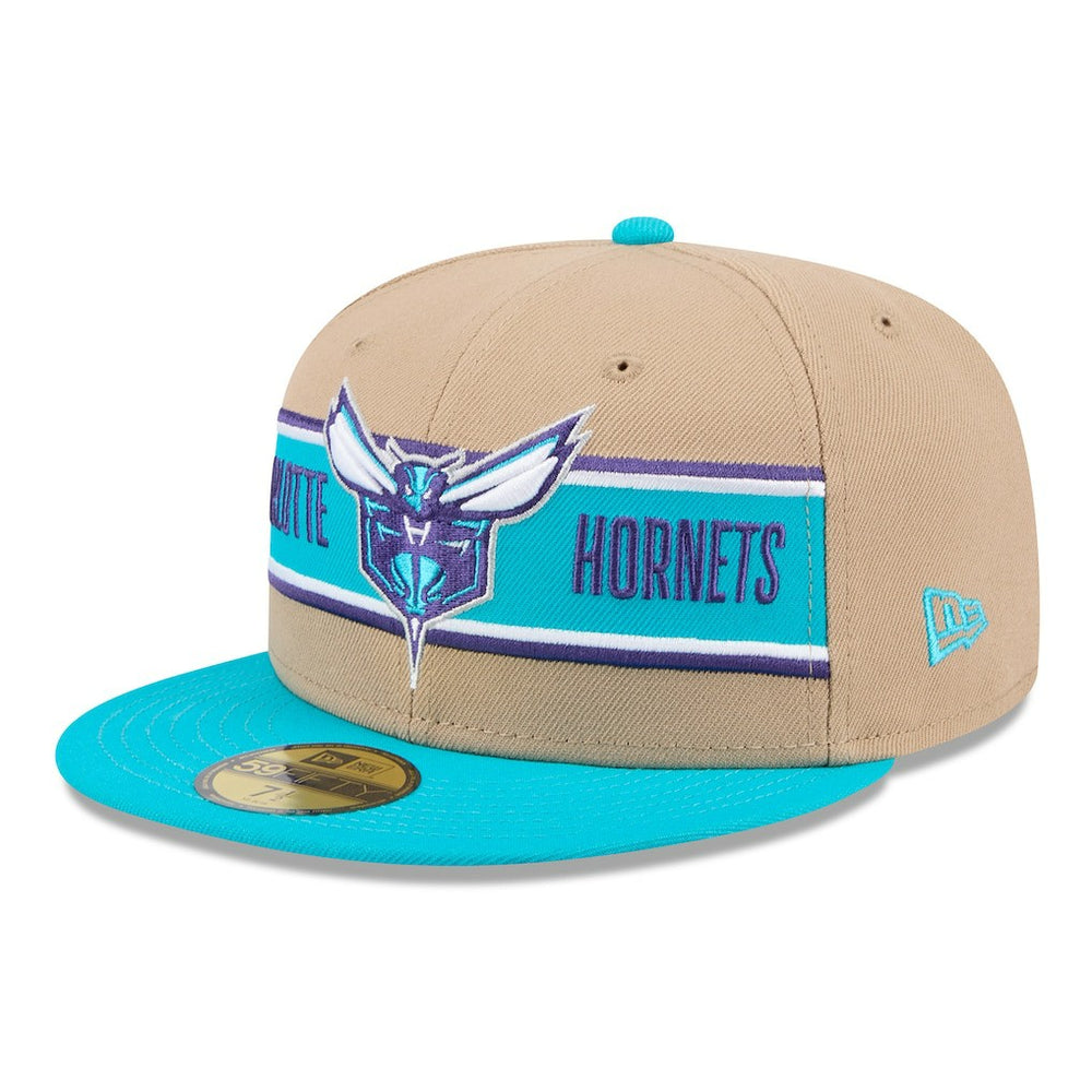 Charlotte Hornets 2024 NBA Draft 59FIFTY Fitted Hat - Tan/Teal cheap