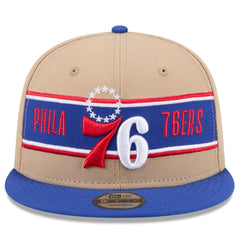 Philadelphia 76ers 2024 NBA Draft 9FIFTY Snapback Hat - Tan/Royal for sale