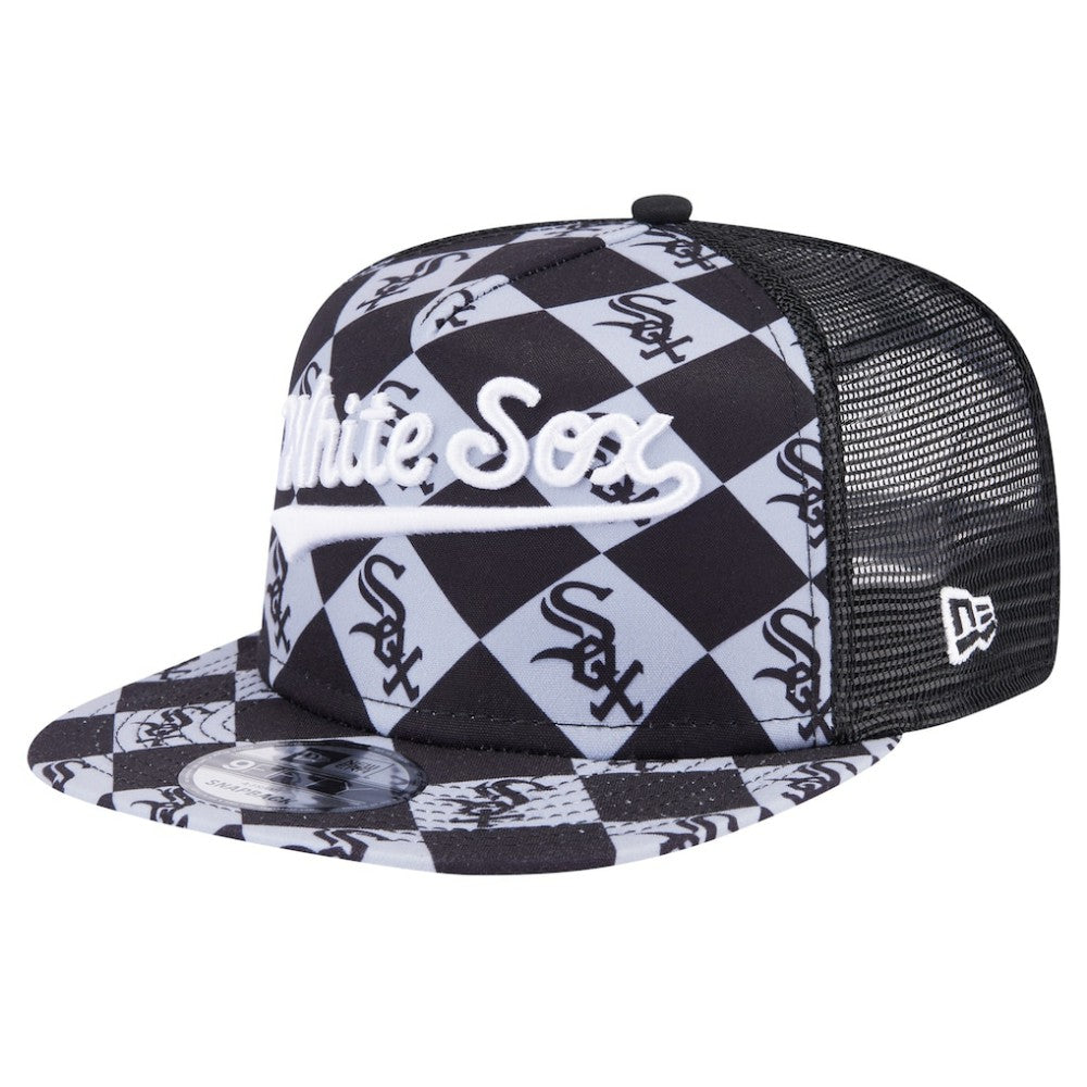 Chicago White Sox Seeing Diamonds A-Frame Trucker 9FIFTY Snapback Hat Black