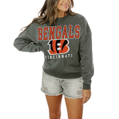 Cincinnati Bengals Gameday Couture Women's Oversized Bring The Energy Pullover Sweatshirt – Charcoal outlet