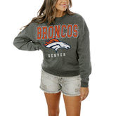Denver Broncos Gameday Couture Women's Oversized Bring The Energy Pullover Sweatshirt – Charcoal outlet