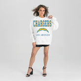 Los Angeles Chargers Gameday Couture Women's Sunday Drives Oversized Crewneck Pullover Sweatshirt – White online