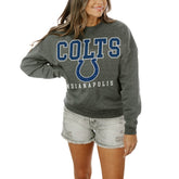 Indianapolis Colts Gameday Couture Women's Oversized Bring The Energy Pullover Sweatshirt – Charcoal cheap