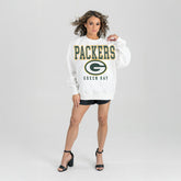 Green Bay Packers Gameday Couture Women's Sunday Drives Oversized Crewneck Pullover Sweatshirt – White on sale