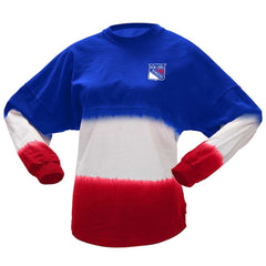 New York Rangers Fanatics Women's Ombre Long Sleeve T-Shirt - Blue/Red T-shirts