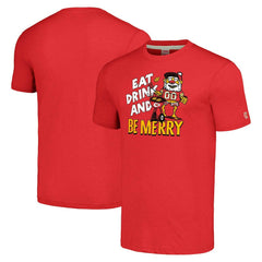 Kansas City Chiefs Homage Unisex Holiday Tri-Blend T-Shirt - Red cheap