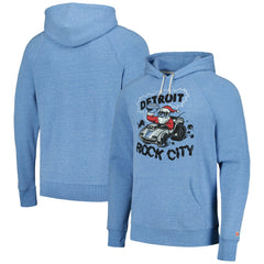 Detroit Lions Homage Unisex Holiday Raglan Tri-Blend Pullover Hoodie - Light Blue outlet