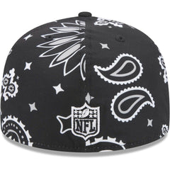Las Vegas Raiders New Era Paisley 59FIFTY Fitted Hat - Black discount