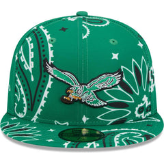 Philadelphia Eagles New Era Throwback Paisley 59FIFTY Fitted Hat - Kelly Green sale