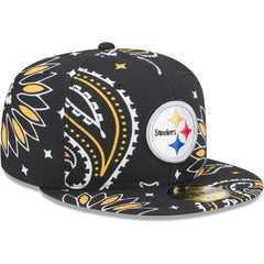 Pittsburgh Steelers New Era Paisley 59FIFTY Fitted Hat - Black discount