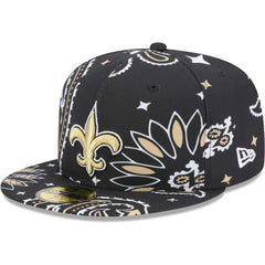 New Orleans Saints New Era Paisley 59FIFTY Fitted Hat - Black cheap