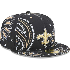 New Orleans Saints New Era Paisley 59FIFTY Fitted Hat - Black cheap