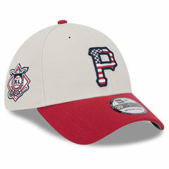 Pittsburgh Pirates 2024 Fourth of July 39THIRTY Flex Hat Khaki/Red
