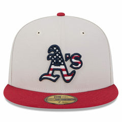 Athletics 2024 Fourth of July 59FIFTY Fitted Hat Khaki/Red