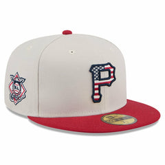 Pittsburgh Pirates 2024 Fourth of July 59FIFTY Fitted Hat Khaki/Red