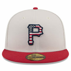 Pittsburgh Pirates 2024 Fourth of July 59FIFTY Fitted Hat Khaki/Red