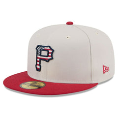 Pittsburgh Pirates 2024 Fourth of July 59FIFTY Fitted Hat Khaki/Red