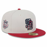 San Diego Padres 2024 Fourth of July 59FIFTY Fitted Hat Khaki/Red
