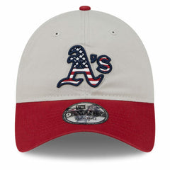 Athletics 2024 Fourth of July 9TWENTY Adjustable Hat Khaki/Red