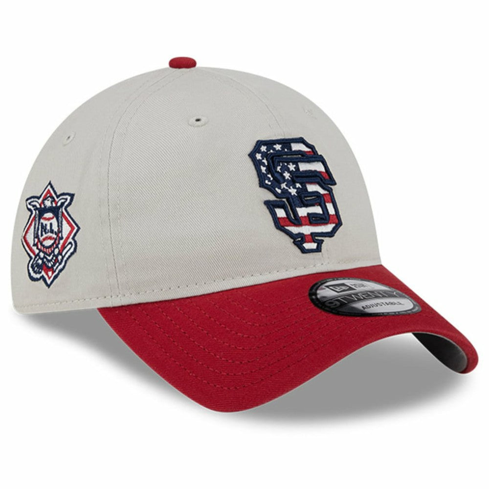 San Francisco Giants 2024 Fourth of July 9TWENTY Adjustable Hat Khaki/Red