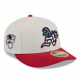 Athletics 2024 Fourth of July Low Profile 59FIFTY Fitted Hat Khaki/Red