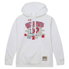 Philadelphia 76ers x Tats Cru Hardwood Classics Brick Pullover Hoodie - White for sale