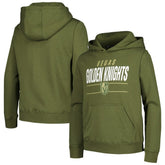 Vegas Golden Knights Levelwear Youth Podium Fleece Pullover Hoodie - Olive Hoodies