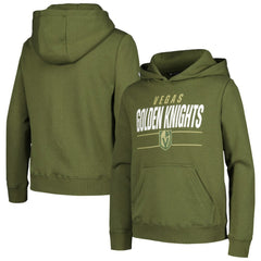 Vegas Golden Knights Levelwear Youth Podium Fleece Pullover Hoodie - Olive Hoodies