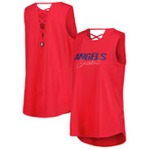 Los Angeles Angels DKNY Sport Women's Claire Fashion Tri-Blend Tank Top Red