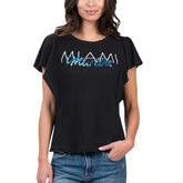 Miami Marlins G-III 4Her by Carl Banks Women's Crowd Wave T-Shirt Black