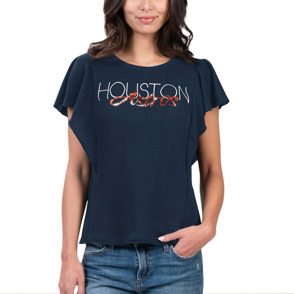 Houston Astros G-III 4Her by Carl Banks Women's Crowd Wave T-Shirt Navy
