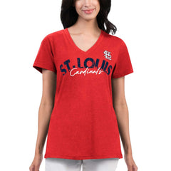 St. Louis Cardinals G-III 4Her by Carl Banks Women's Key Move V-Neck T-Shirt Red