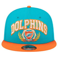 Miami Dolphins New Era Team Establish 9FIFTY Snapback Hat - Aqua/Orange cheap