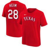 Jonah Heim Texas Rangers Youth Name & Number T-Shirt Red