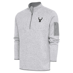 Milwaukee Bucks Antigua Metallic Logo Fortune Quarter-Zip Jacket - Heather Gray online