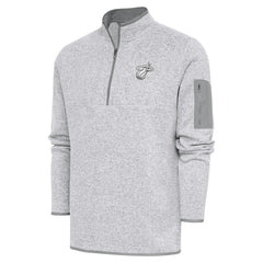 Miami Heat Antigua Metallic Logo Fortune Quarter-Zip Jacket - Heather Gray cheap