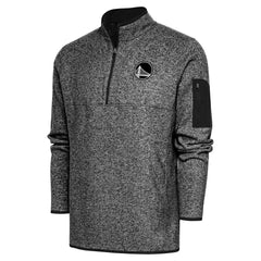 Golden State Warriors Antigua Metallic Logo Fortune Quarter-Zip Jacket sale - Heather Black shop