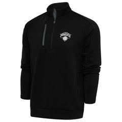 New York Knicks Antigua Metallic Logo Generation Quarter-Zip Top - Black online