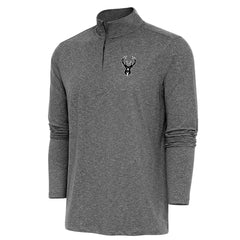 Milwaukee Bucks Antigua Hunk Quarter-Zip Top - Heather Black discount