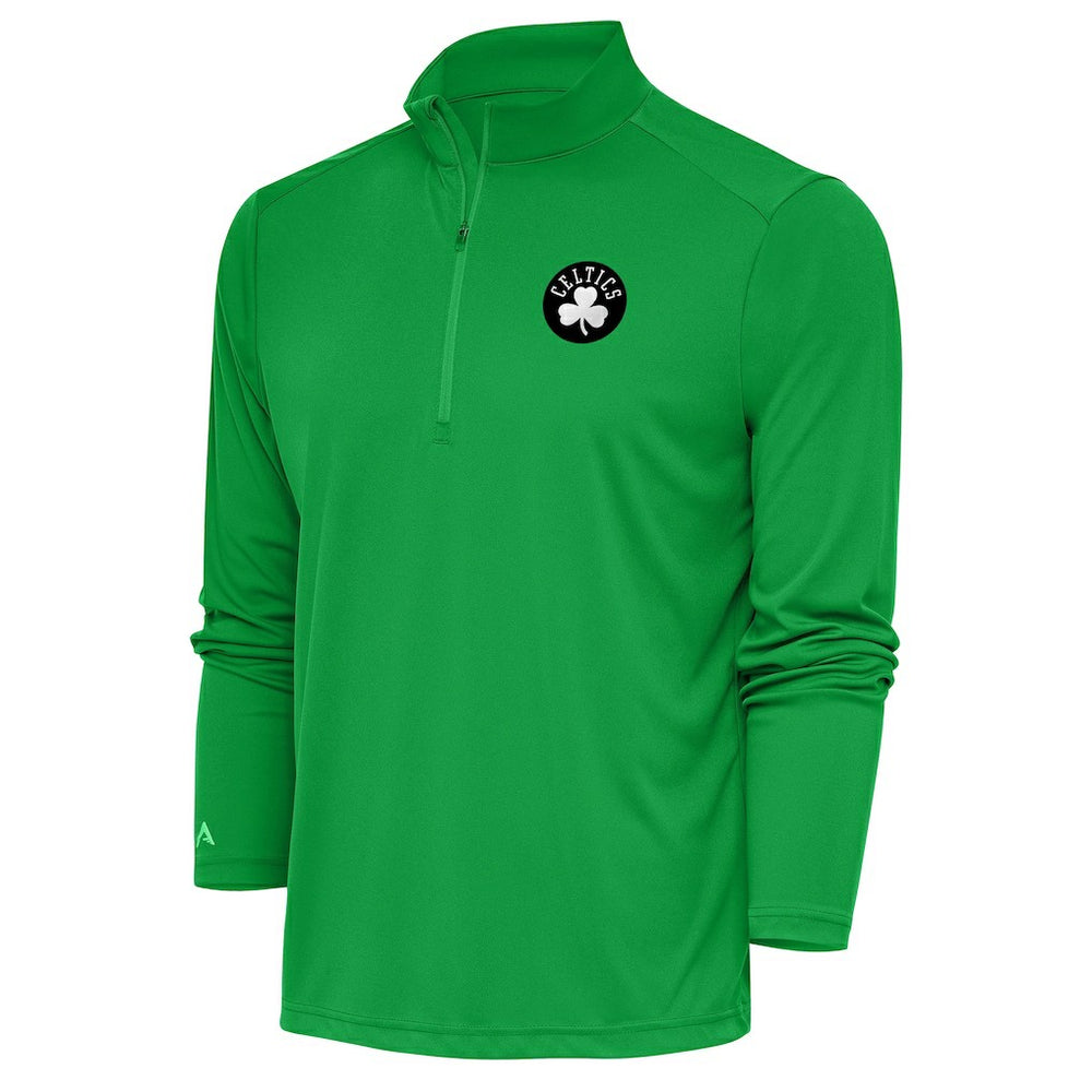 Boston Celtics Antigua Metallic Logo Tribute Quarter-Zip Top - Kelly Green sale