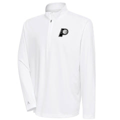 Indiana Pacers Antigua Metallic Logo Tribute Quarter-Zip Top - White on sale