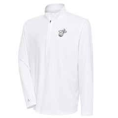 Miami Heat Antigua Metallic Logo Tribute Quarter-Zip Top - White for sale