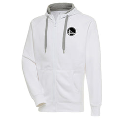 Golden State Warriors Antigua Metallic Logo Victory Raglan Full-Zip Hoodie sale - White discount