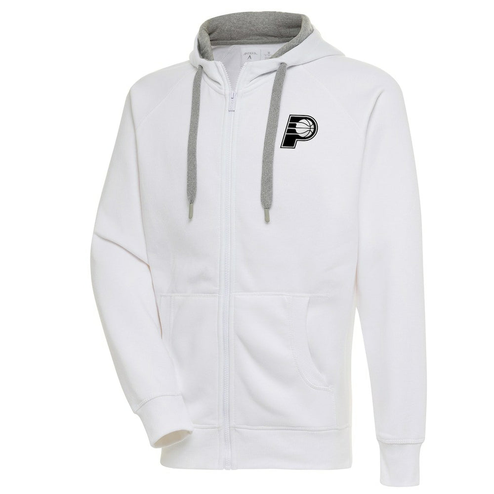 Indiana Pacers Antigua Metallic Logo Victory Raglan Full-Zip Hoodie - White on sale