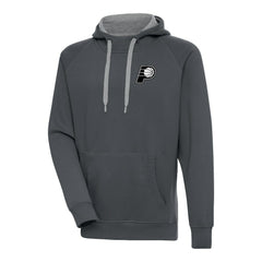 Indiana Pacers Antigua Metallic Logo Victory Raglan Pullover Hoodie - Charcoal on sale